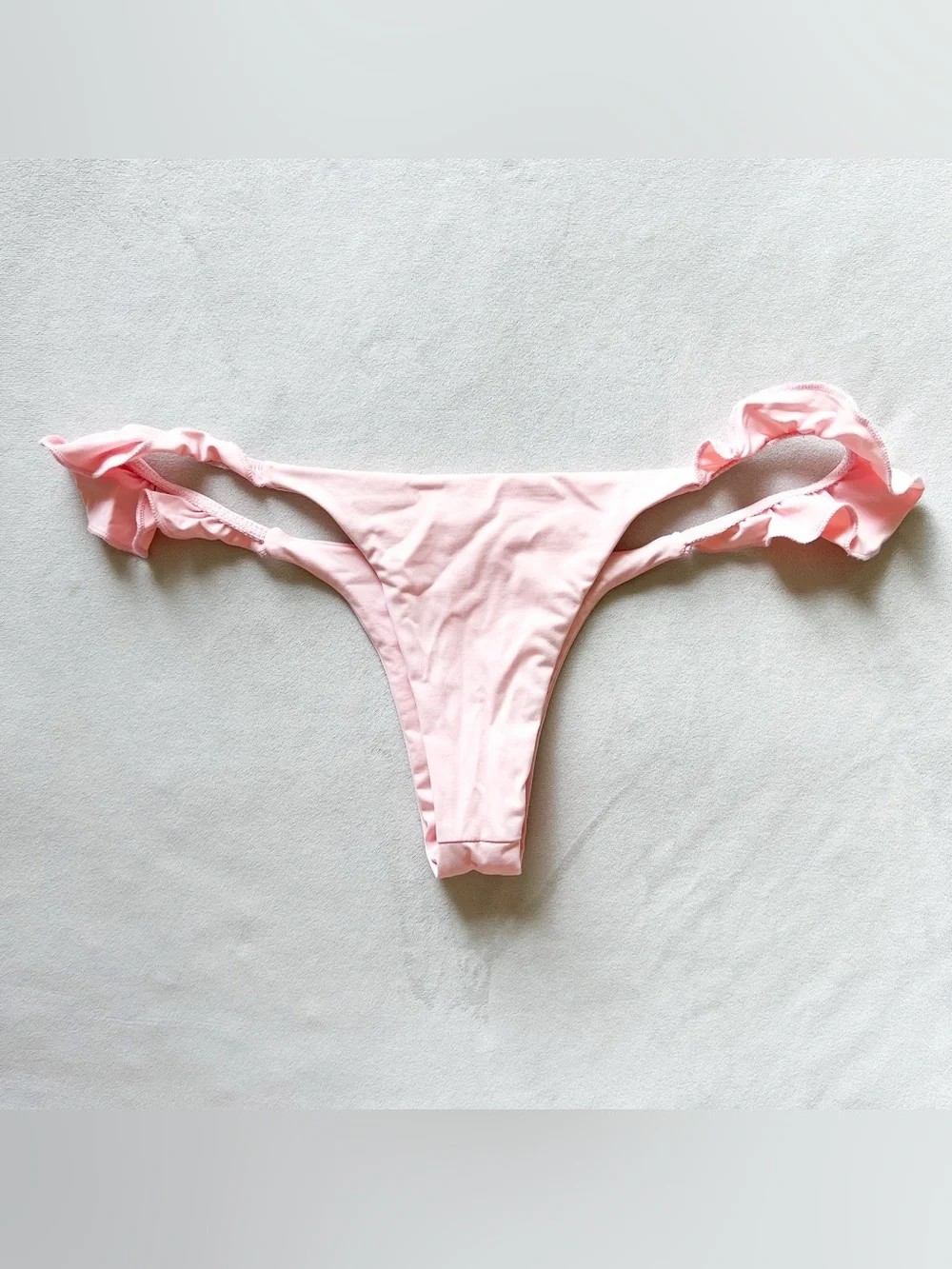 Frankie's Bikinis Pastel Pink Ruffled Bikini Bottom - Small